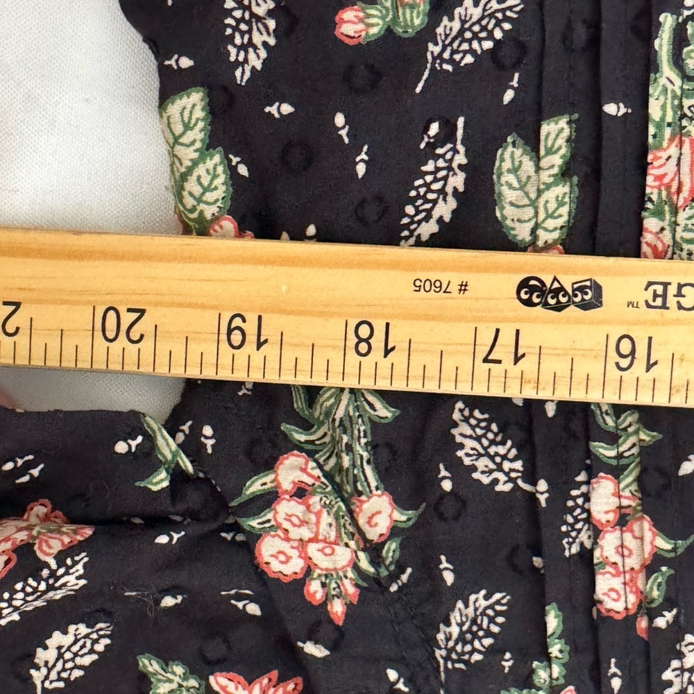 Pilcro Black Floral Bohemian Midi Dress w/ Lace Detail Sz M - Picture 11 of 15